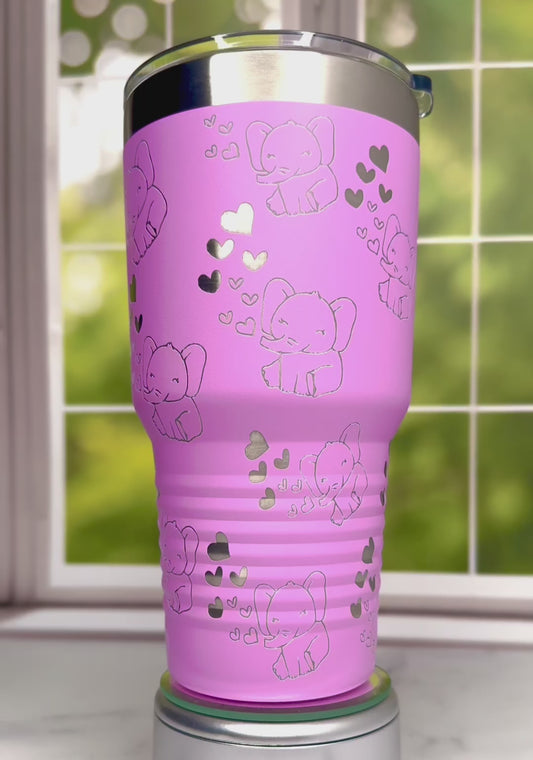 Tumbler (Full Wrap Design)(Elephant) 30oz